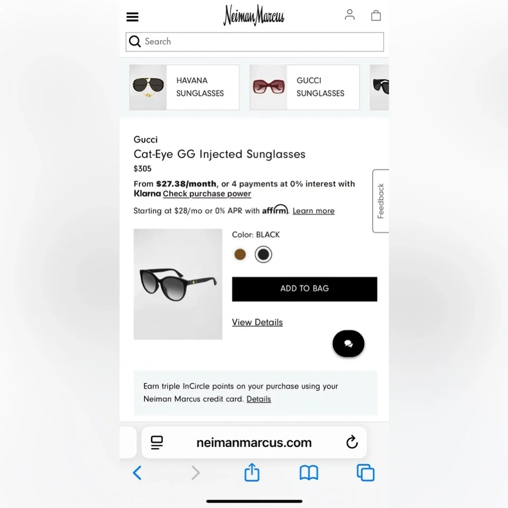 Gucci Black Sunglasses‎ new in case. Still on website - Picture 2 of 4